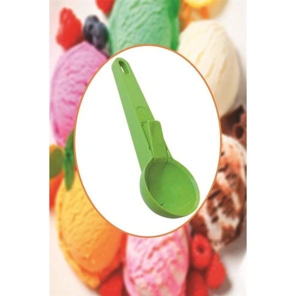 BUFFER® Pratik Mandallı Plastik Dondurma Servis Sunum Kepçesi Kaşığı - 6