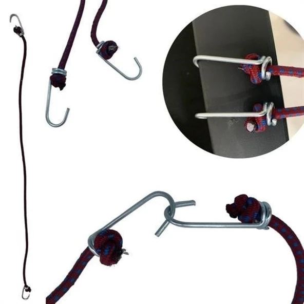 BUFFER® Bisiklet Araba Motosiklet Kancalı Bagaj Gergi Lastiği Sabitleme - 8