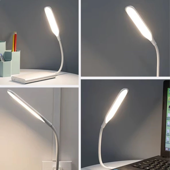 BUFFER® USB Girişli 14 Ledli 3 Kademeli Dokunmatik Masa/Kitap Okuma Lambası Ledi Beyaz - 5