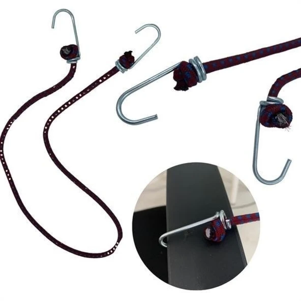 BUFFER® Bisiklet Araba Motosiklet Kancalı Bagaj Gergi Lastiği Sabitleme - 7