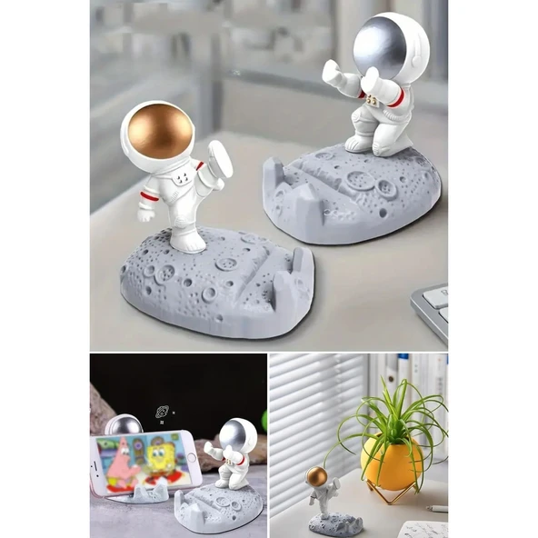 BUFFER® Mini Astronot Model Telefon ve Tablet Tutucu Standı - 6