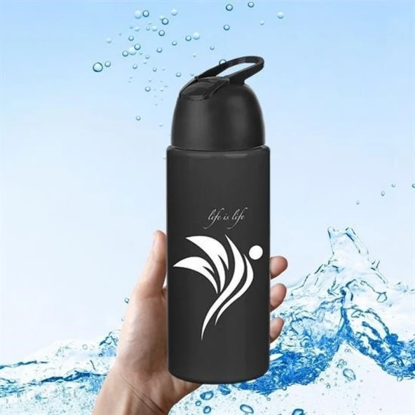 BUFFER® Kilitlenebilen Matara Güvenlikli Suluk Sporcu Matarası Spor Su Şişesi İçecek Şişesi 700ml - 6