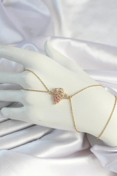 316L Çelik Gold Renk Zirkon Taşlı Kuğu Figürlü Şahmeran