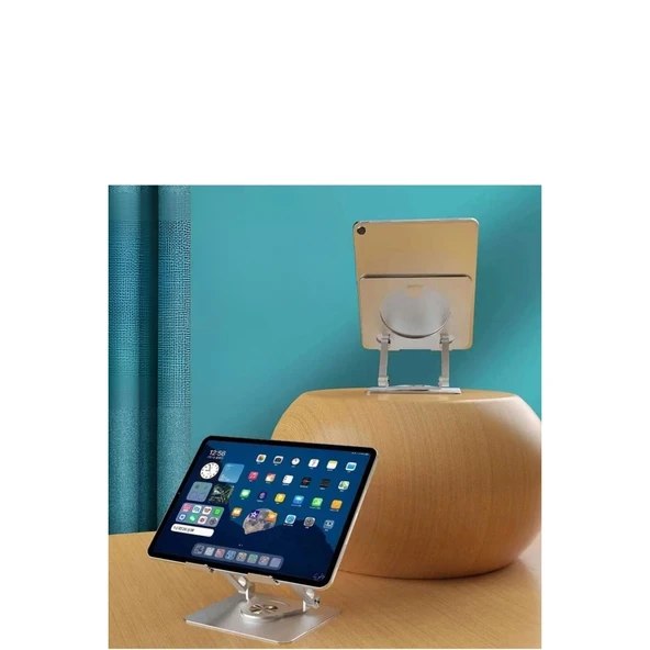 BUFFER® 360 Derece Dönebilen Yükseltilmiş Masaüstü Ayarlanabilir  Metal Tablet Standı - 7