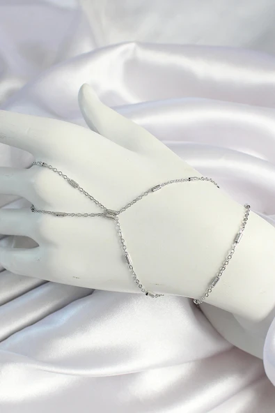 Pirinç Gümüş Renk Parçalı Zincirli Şahmeran