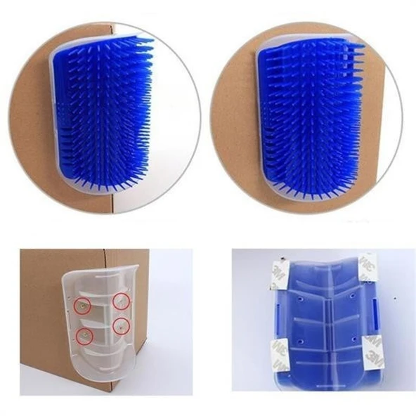 BUFFER®  Pratik Kedi Tüyü Kaşıma Ve Tarama Aparatı Duvara Monte Kaşıma Aleti - 4