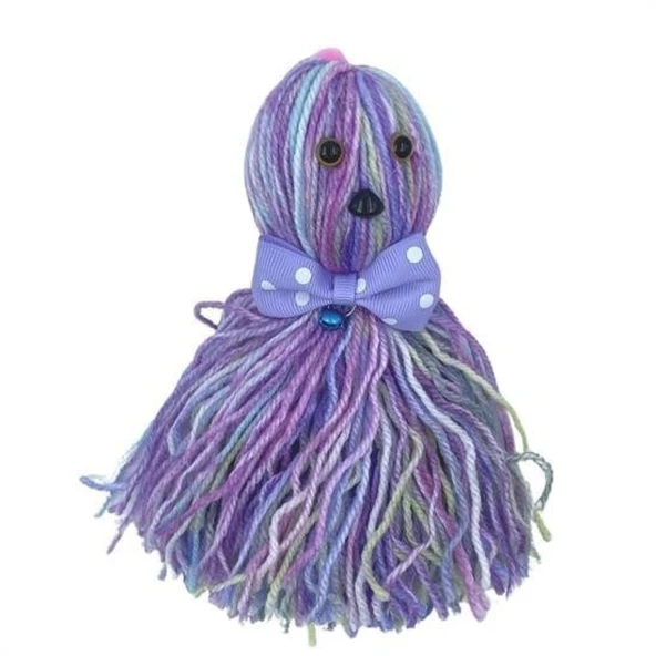 BUFFER® Ahtapot Şekilli Zilli Ve İpli Rengarenk Püsküllü Sevimli KediOyuncağı - 2