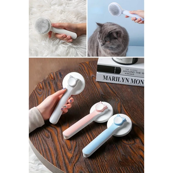 BUFFER® Basmalı Kedi Köpek Tüy Toparlayıcı Masaj Etkili Pet Fırçası - 6