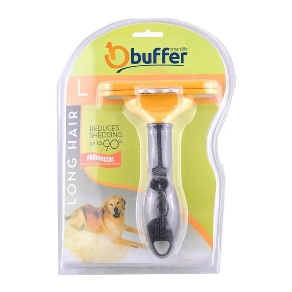 BUFFER® 23 KG Üzeri Uzun Tüylü Köpekler İçin Tüy Toplayıcı Ergonomik Tarak - 6