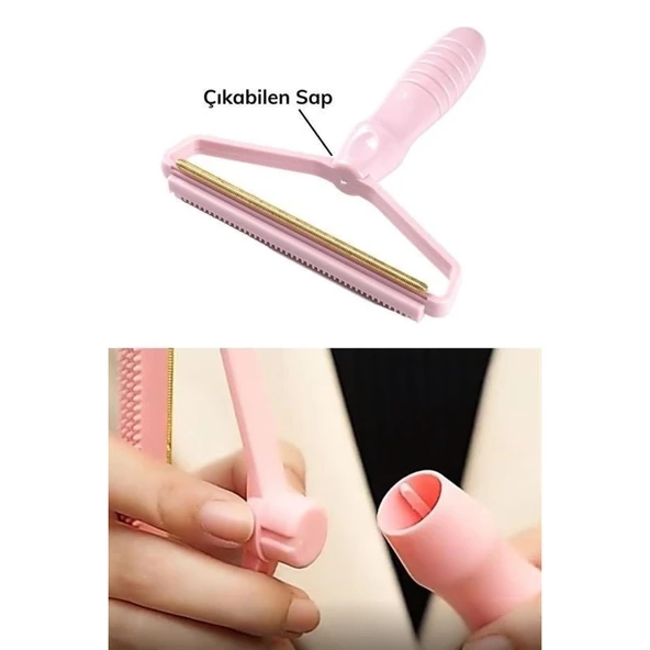 BUFFER® Çift Taraflı Elbise Kazak Plastik Kumaş Tüy Alma ve Tiftik Temizleyici Toplayıcı Taşınabilir - 3