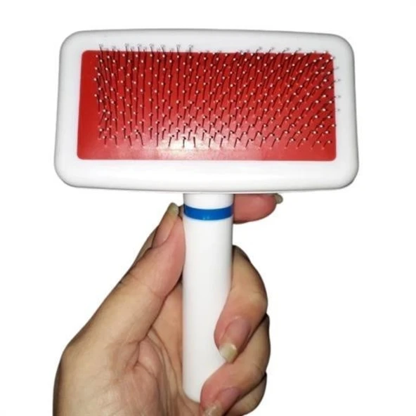 BUFFER® Paslanmaz Evcil Hayvan Kedi Köpek Tüy Tarama Toplama Fırçası Kolay Temizlenir Bakım Aleti - 5