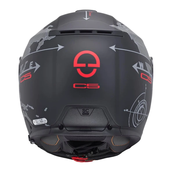 SCHUBERTH C5 GLOBE BLACK  ÇENE AÇILIR MOTOSİKLET KASKI - Resim 3