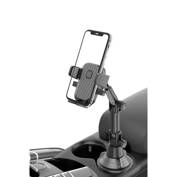 BUFFER® Teleskopik Araç Bardak Yerine Giren Telefon Tutucu - 6