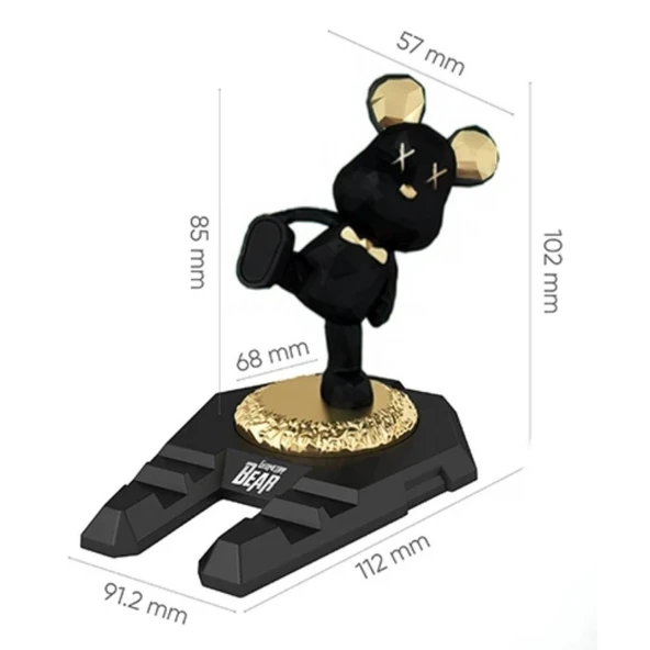 BUFFER® Ayıcıklı Telefon ve Tablet Standı Masa Üstü Telefon ve Tablet Tutucu Aparatı - 3