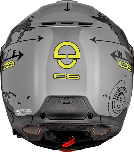 SCHUBERTH C5 GLOBE GREY ÇENE AÇILIR MOTOSİKLET KASKI - Resim 6