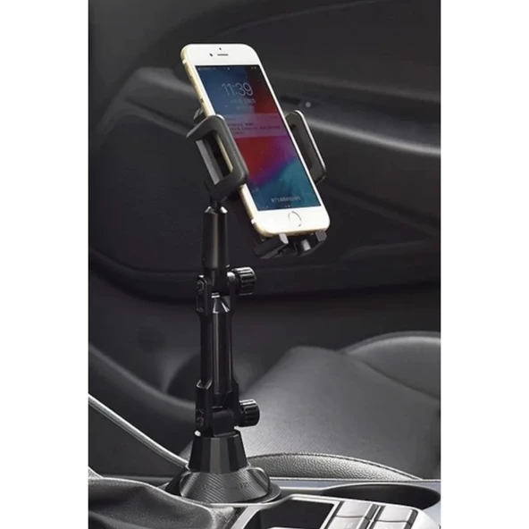 BUFFER® Teleskopik Araç Bardak Yerine Giren Telefon Tutucu - 8