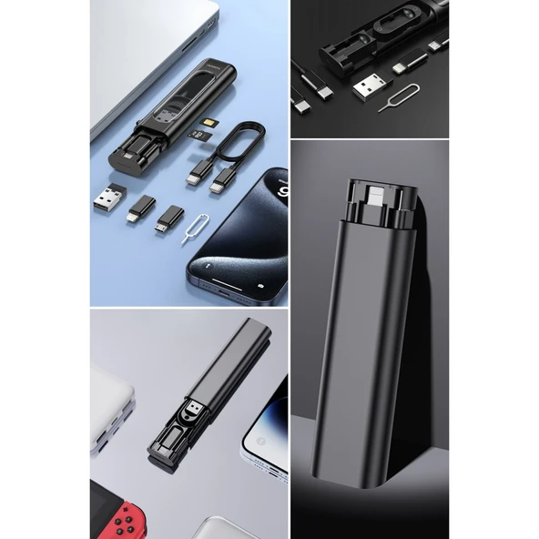 BUFFER® Cep Tipi 60W Bas Aç Type-C,İphone Şarj,Micro USB Hızlı Şarj Data Kablo Seti - 7