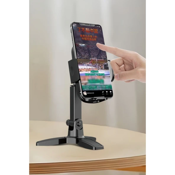 BUFFER® Masaüstü Telefon Standı 360 Derece Dönebilen Başlıklı Ayaklı Telefon Tripodu - 6