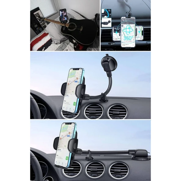 BUFFER® Ayarlanabilir Vakum Kilitli Cam Ve Torpidoya Takılabilen Telefon Tutucu - 8