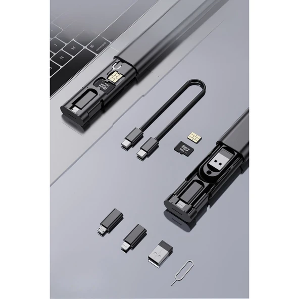 BUFFER® Cep Tipi 60W Bas Aç Type-C,İphone Şarj,Micro USB Hızlı Şarj Data Kablo Seti - 6