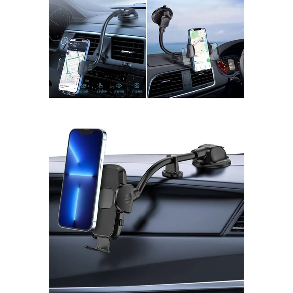 BUFFER® Ayarlanabilir Vakum Kilitli Cam Ve Torpidoya Takılabilen Telefon Tutucu - 6