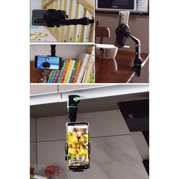 BUFFER® Dikiz Aynasına Takılabilen Eklemli Telefon Tutucu Aparat - 7
