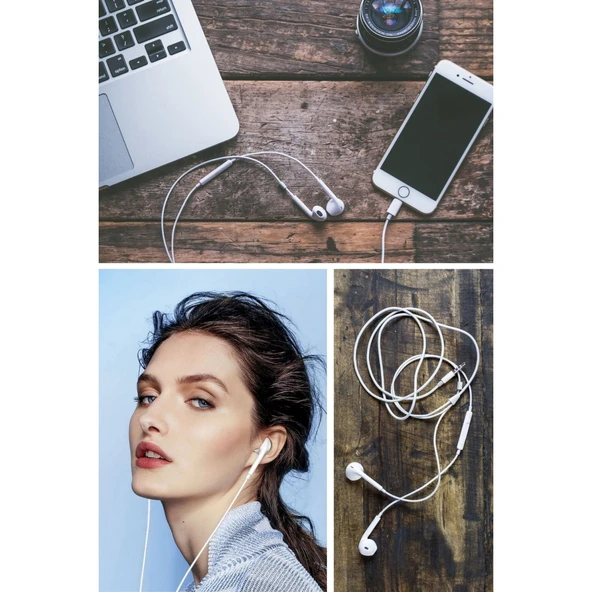 BUFFER® İphone Ucu Çıkışlı Pop Up Kulakiçi Yumuşak Kontrol Tuşlu Kulaklık - 7