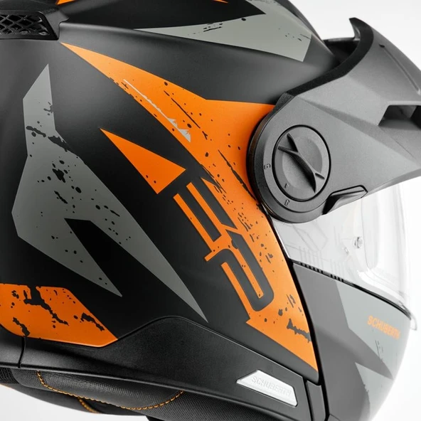 SCHUBERTH E2 EXPLORER ORANGE ÇENE AÇILIR SİPERLİKLİ MOTOSİKLET KASKI - Resim 3