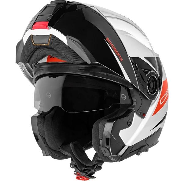 SCHUBERTH C5 ECLIPSE RED ÇENE AÇILIR MOTOSİKLET KASKI - Resim 4
