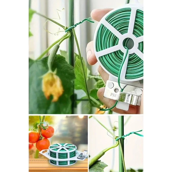BUFFER® 50 Metre Kendiliğinden Kesici Bıçaklı Bitki Saksı Kablo Sabitleme Teli - 6