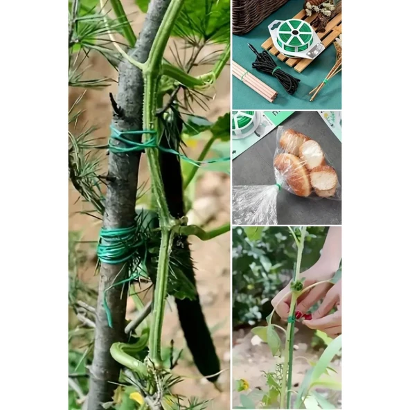 BUFFER® 50 Metre Kendiliğinden Kesici Bıçaklı Bitki Saksı Kablo Sabitleme Teli - 8