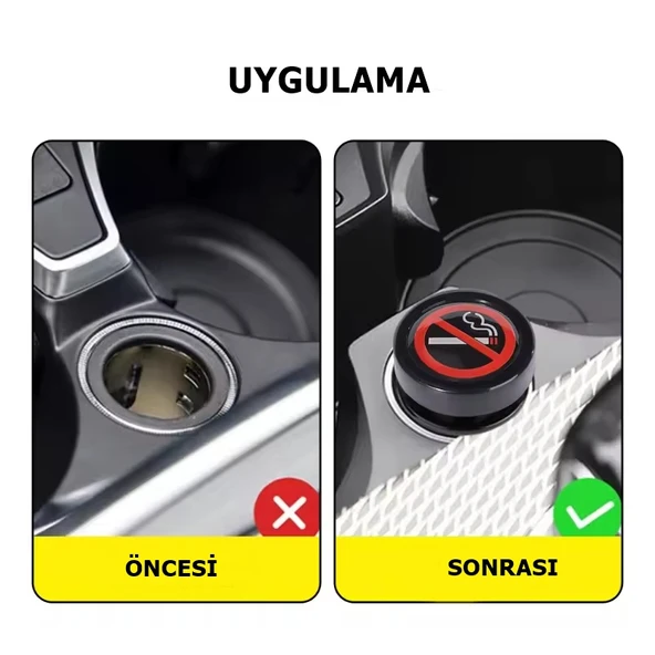 Araç Çakmaklık Yuvası Soketi Kapağı Sigara İçilmez Logolu 2.6x1.8cm Kırmızı - 5