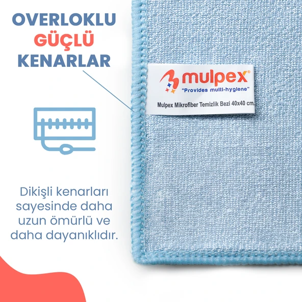 Mulpex Mikrofiber Temizlik Bezi 10 Adet - 40x40 cm, 375 GSM, Parlak Dokulu, 60 gr ±2, Yüksek Emici, İz Bırakmaz - Resim 8