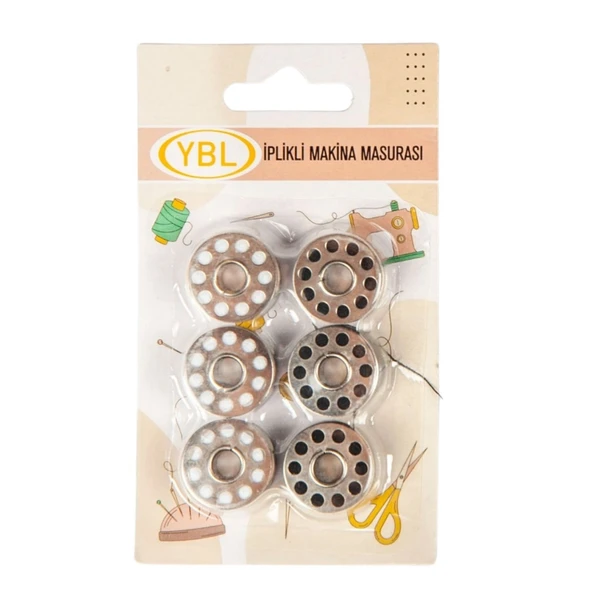 Makine Masurası İplikli Siyah-Beyaz 6'lı