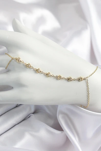 Pirinç Kalpli Zirkon Taşlı Y Model Gold Renk Kadın Şahmeran