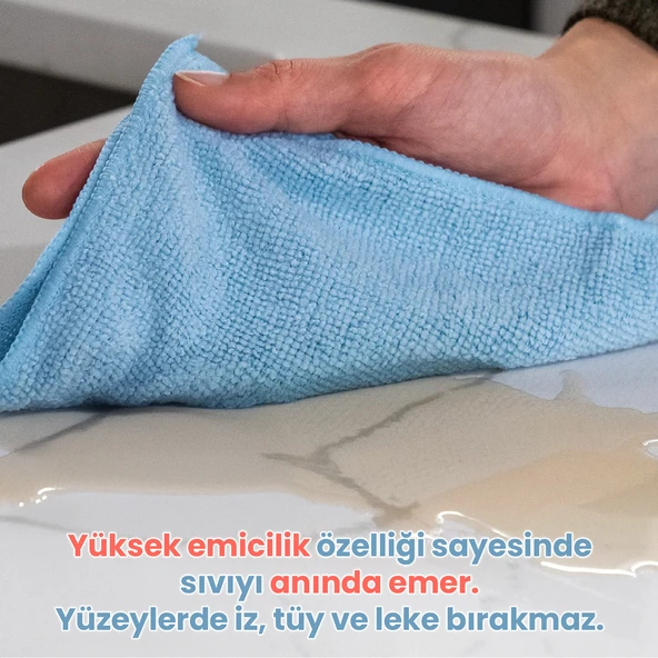 Mulpex Mikrofiber Temizlik Bezi 20 Adet - 40x40 cm, 375 GSM, Parlak Dokulu, 60 gr ±2, Yüksek Emici, İz Bırakmaz - 6
