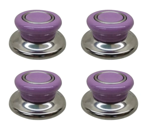 4 Adet Lila Tencere Tava Sahan Cam/Metal Kapak Kulpu ürün görseli 1