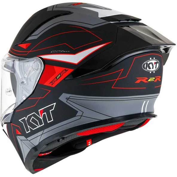 KYT R2R KASK LED MATT SİYAH GRİ - Resim 6