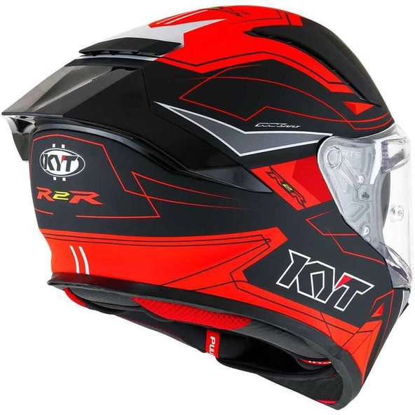 KYT R2R KASK LED MATT SİYAH KIRMIZI - Resim 7