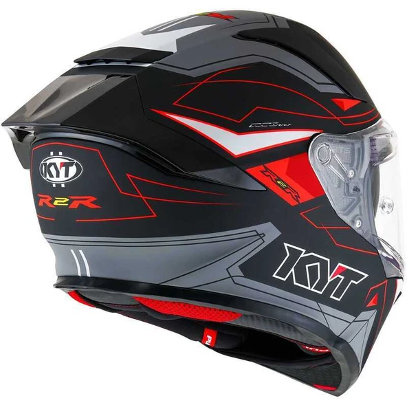KYT R2R KASK LED MATT SİYAH GRİ - Resim 5