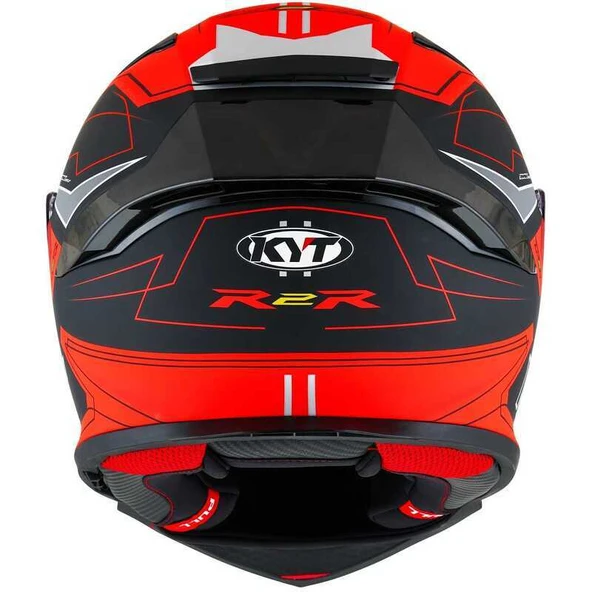 KYT R2R KASK LED MATT SİYAH KIRMIZI - Resim 6