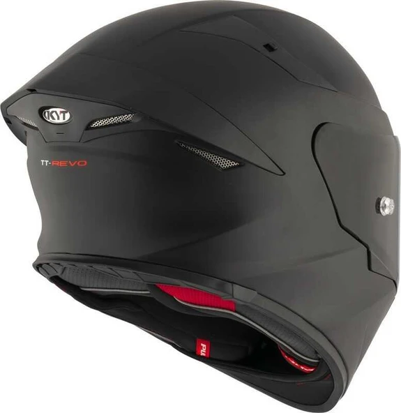KYT TT-REVO KASK PLAIN MATT BLACK - Resim 6