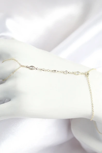 Pirinç Zirkon Taşlı Y Model Gold Renk Kadın Şahmeran