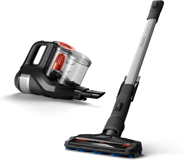 Philips SpeedPro Max Şarjlı Dik Süpürge, 25,2 V, 65 dakikaya kadar çalışma süresi, 2'si 1 arada: dikey ve El Süpürgesi PowerCyclone - Resim 2