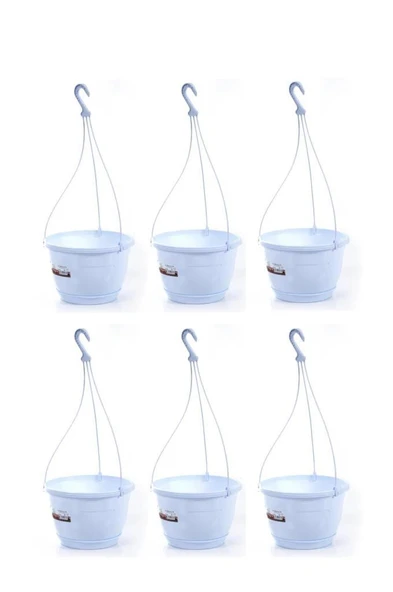 Omnipazar SO-SM03 Safir Makrome Askılı Balkon Saksı 6 lt Beyaz 6 Adet ürün görseli