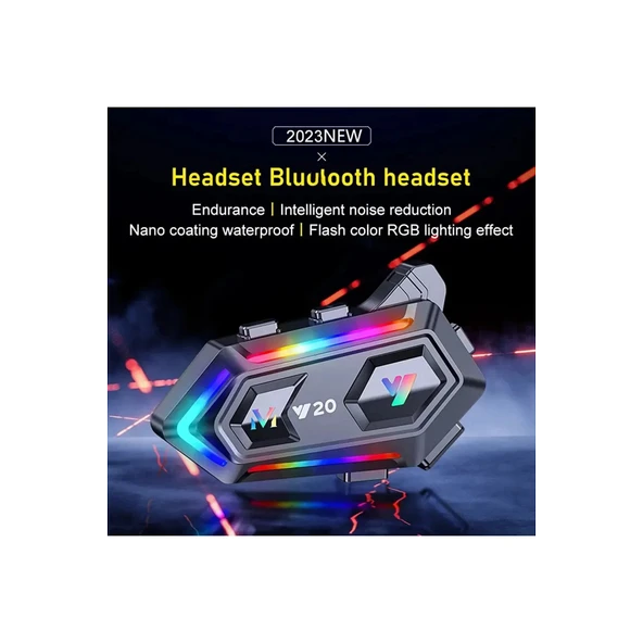 Y20 Motor Kurye Kask Kulaklık Rgb Modlu Bluetooth Motosiklet Kulaklık 5.3 Bluetooth Interkom - 3