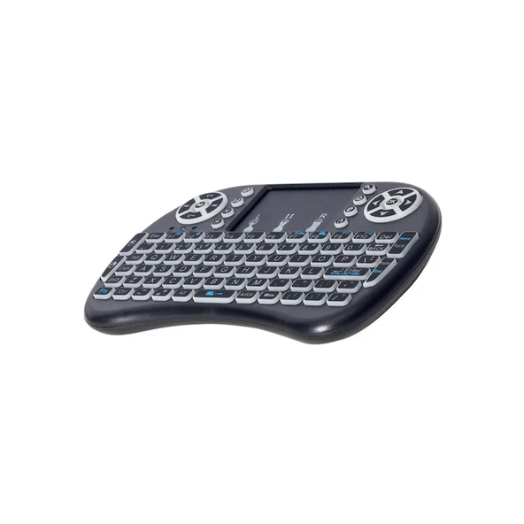 Smart Tv Box Ps3 Uyumlu Kablosuz Dokunmatik Işıklı Şarjlı Touchpadli Mini Q Klavye - 3