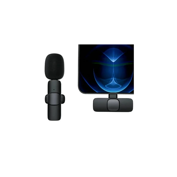 Type-c Girişli Telefon Uyumlu Wireless Youtube Facebook Tiktok Yayın Kablosuz Yaka Mikrofonu ürün görseli