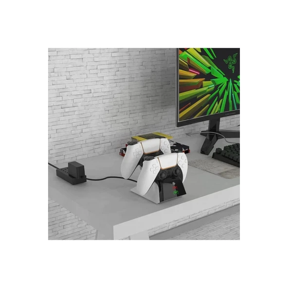 Ps5 Dualsense /ps5 Slim/ps5 Pro Gamepad Hızlı Şarj İstasyonu Çift Kol Şarj Ünitesi - 4