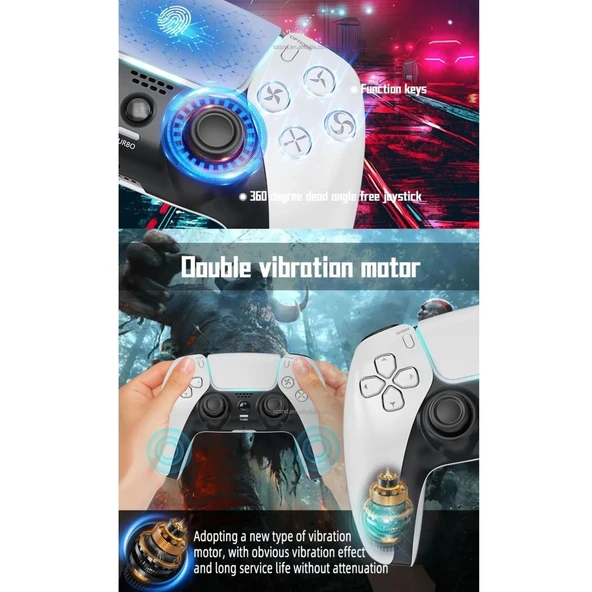 P4 Plus Bluetooth Titreşimli Ps4/ps5 Uyumlu Pc Telefon Joystick Kablosuz Oyun Kolu - 6